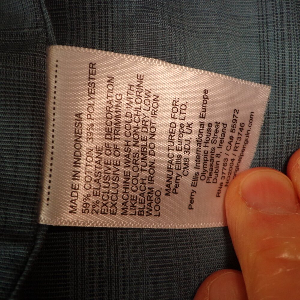 NWOT An Original Penguin by Munsingwear Button Down Blue Plaid Shirt XL/TG/EG - Picture 12 of 14